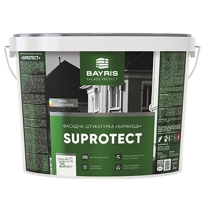 Декоративна штукатурка для фасаду SUPROTECT - Баранець, TM Bayris. Силіконова (База C)